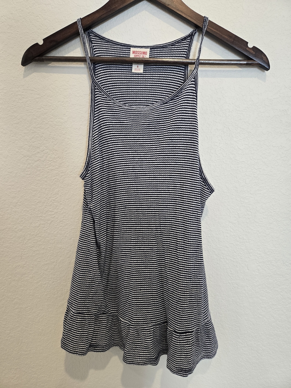 Mossimo Striped Racerback Tank - Navy & White